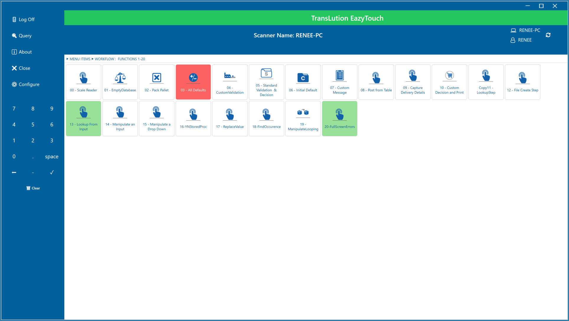 Configuring EazyTouch Functions
